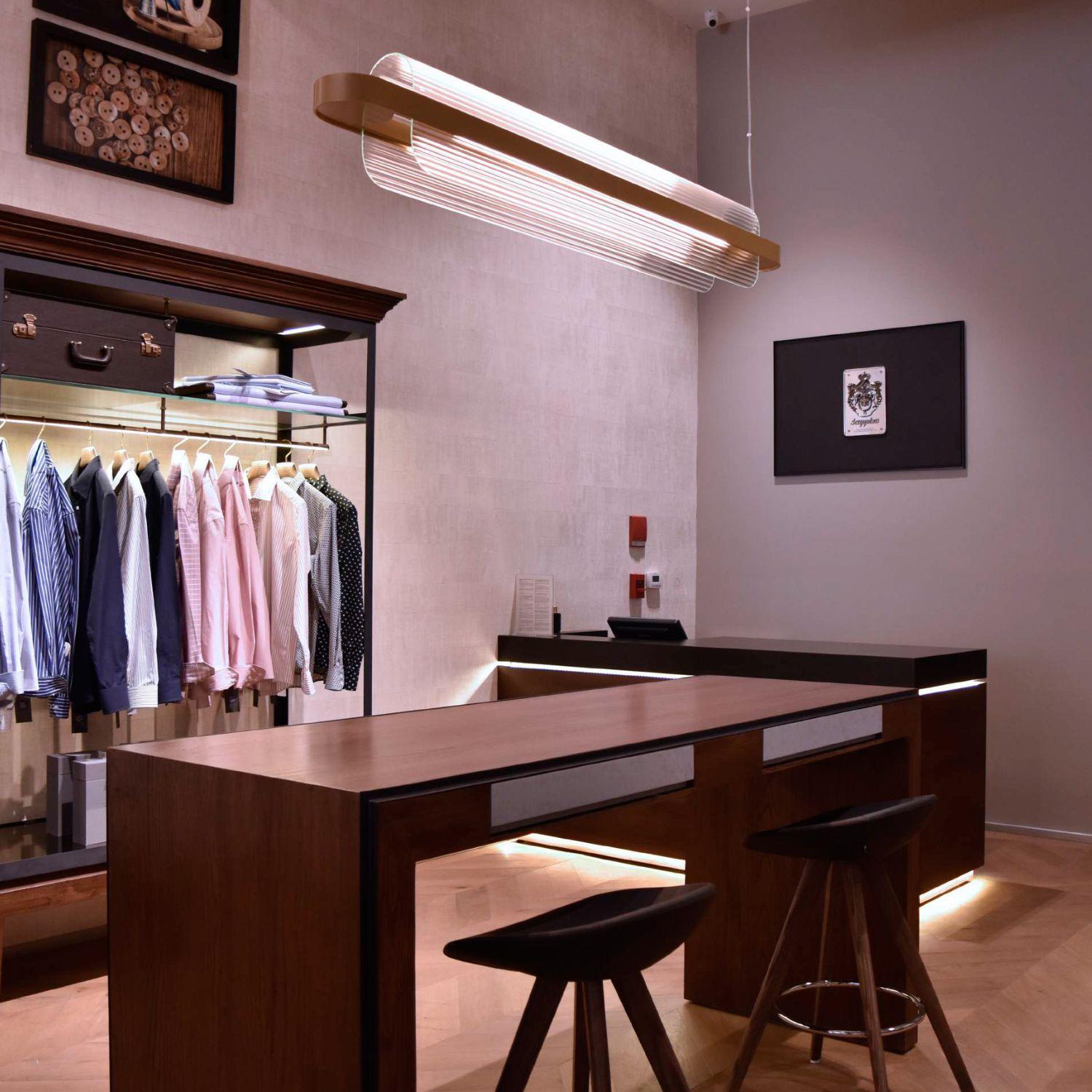 Varnished 'Nami' Suspension Lamp in Glass and Brass Aluminum for Kdln For Sale