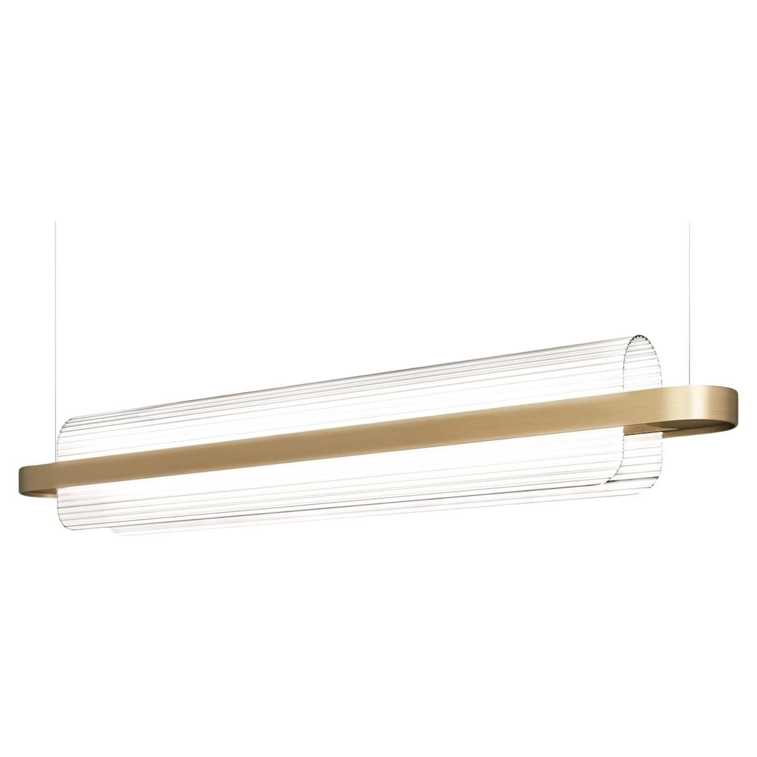 'Nami' Suspension Lamp in Glass and Brass Aluminum for Kdln For Sale