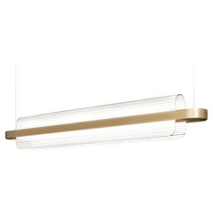 'Nami' Suspension Lamp in Glass and Brass Aluminum for Kdln