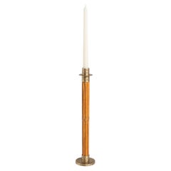 Namsai Candle Holder Large in Cane & Brass, Viya by Vikram Goyal