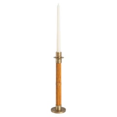 Namsai Candle Holder Medium in Cane & Brass, Viya by Vikram Goyal
