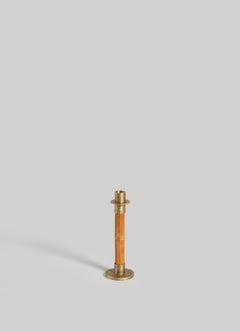 Namsai Candle Holder Small in Cane & Brass, Viya by Vikram Goyal