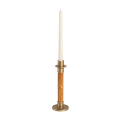 Namsai Candle Holder Small in Cane 
Brass, Viya by Vikram Goyal