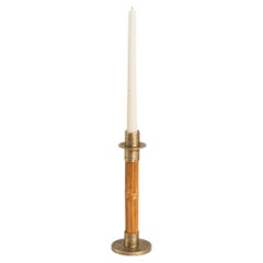 Namsai Candle Holder Small in Cane & Brass, Viya by Vikram Goyal