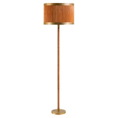 Namsai Floor Lamp Round in Brass & Cane, Viya by Vikram Goyal