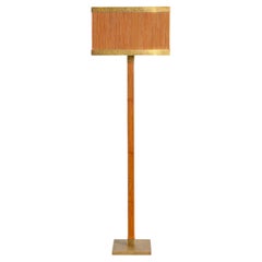 Namsai Floor Lamp Square in Brass & Cane, Viya by Vikram Goyal