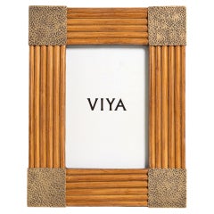 Namsai Photo Frame Small in Cane with Brass, Viya by Vikram Goyal