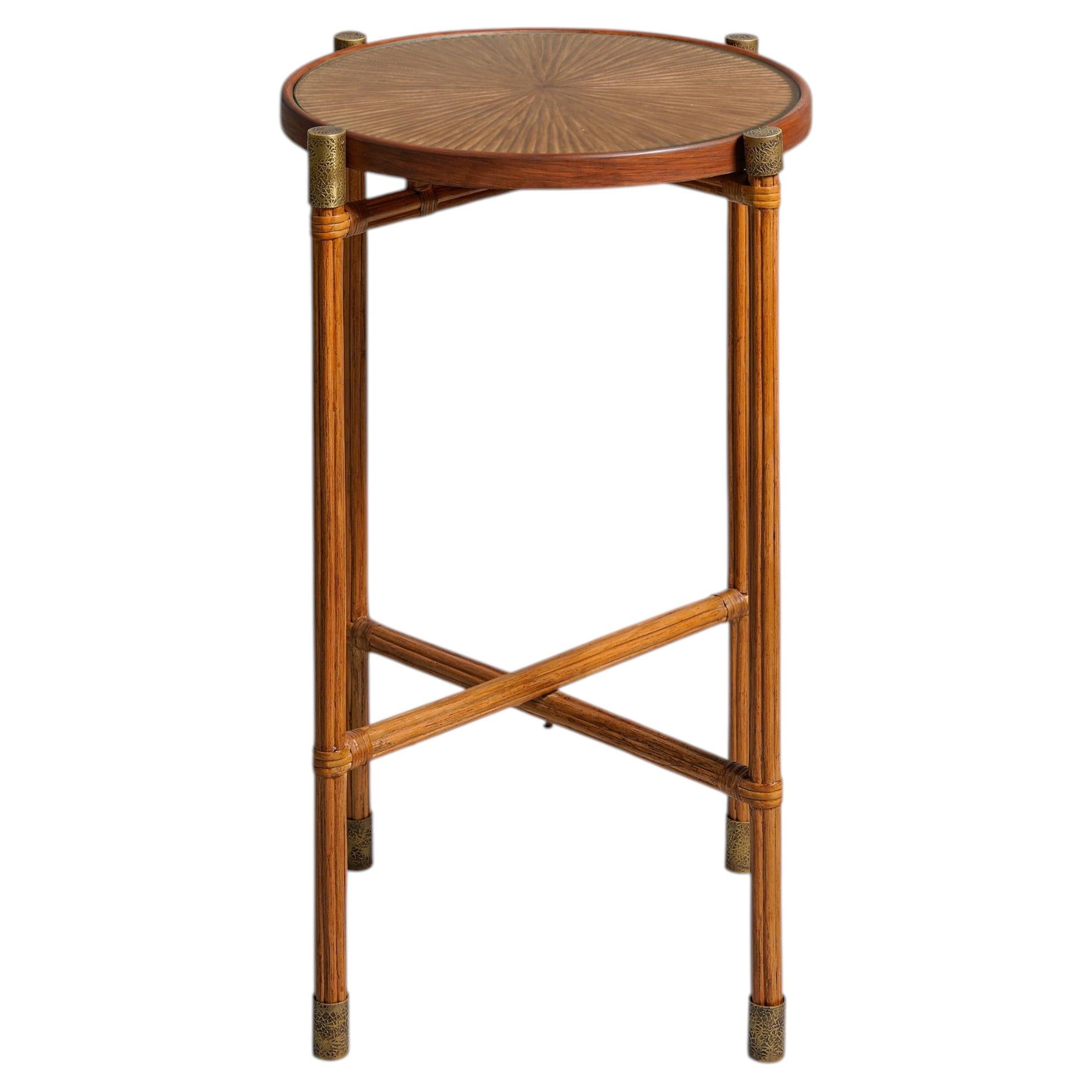 Namsai Tray Table Large in Cane with Brass, Viya by Vikram Goyal