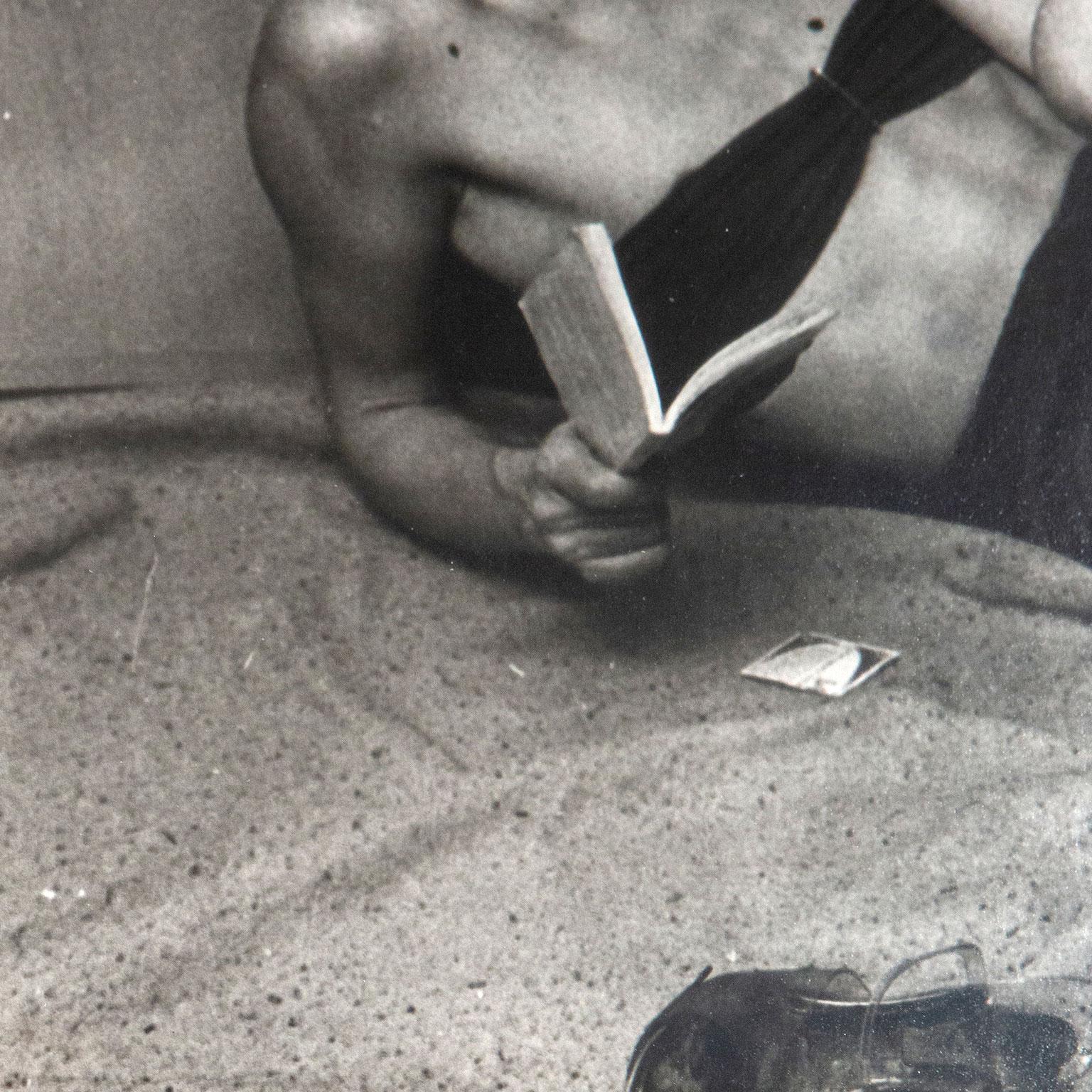 On the Beach, Boston - Gray Black and White Photograph by Nan Goldin