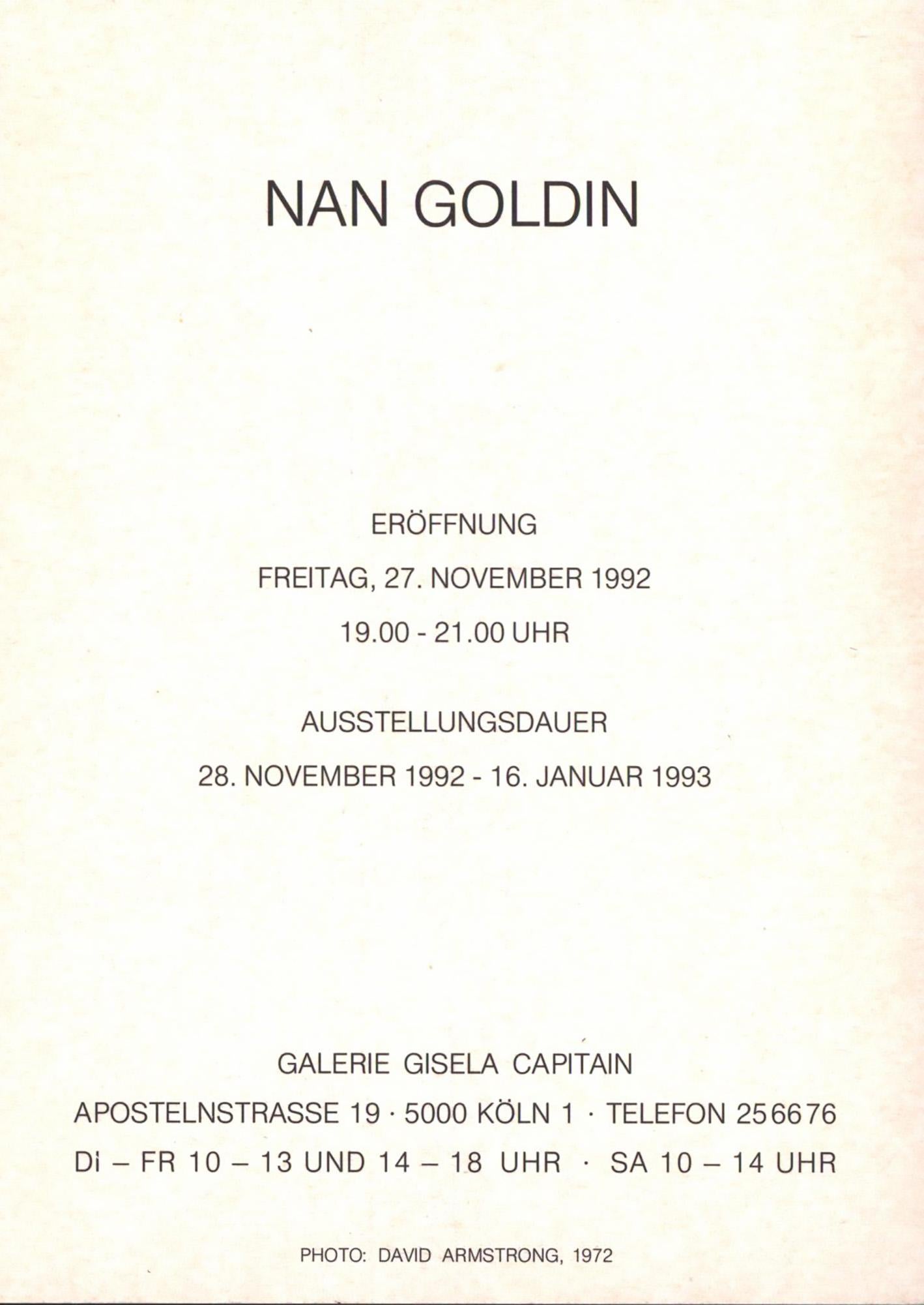 Tarjeta de anuncio de Nan Goldin 1985 (vintage Nan Goldin) en venta 1