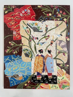Two Japanese Geishas in Traditional Attire. Title - Entering the Floating World