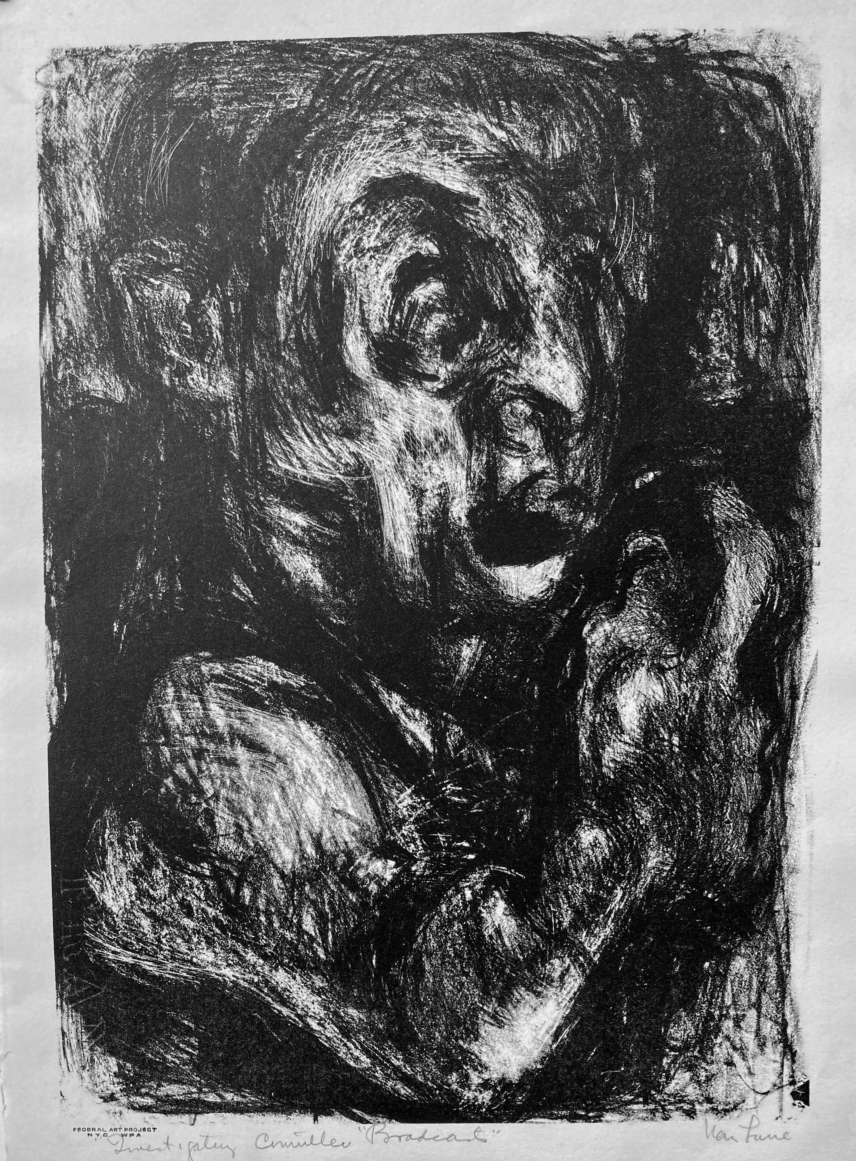 Nan Lurie Figurative Print - INVESTIGATING COMMITTEE BROADCAST - Published by WPA!