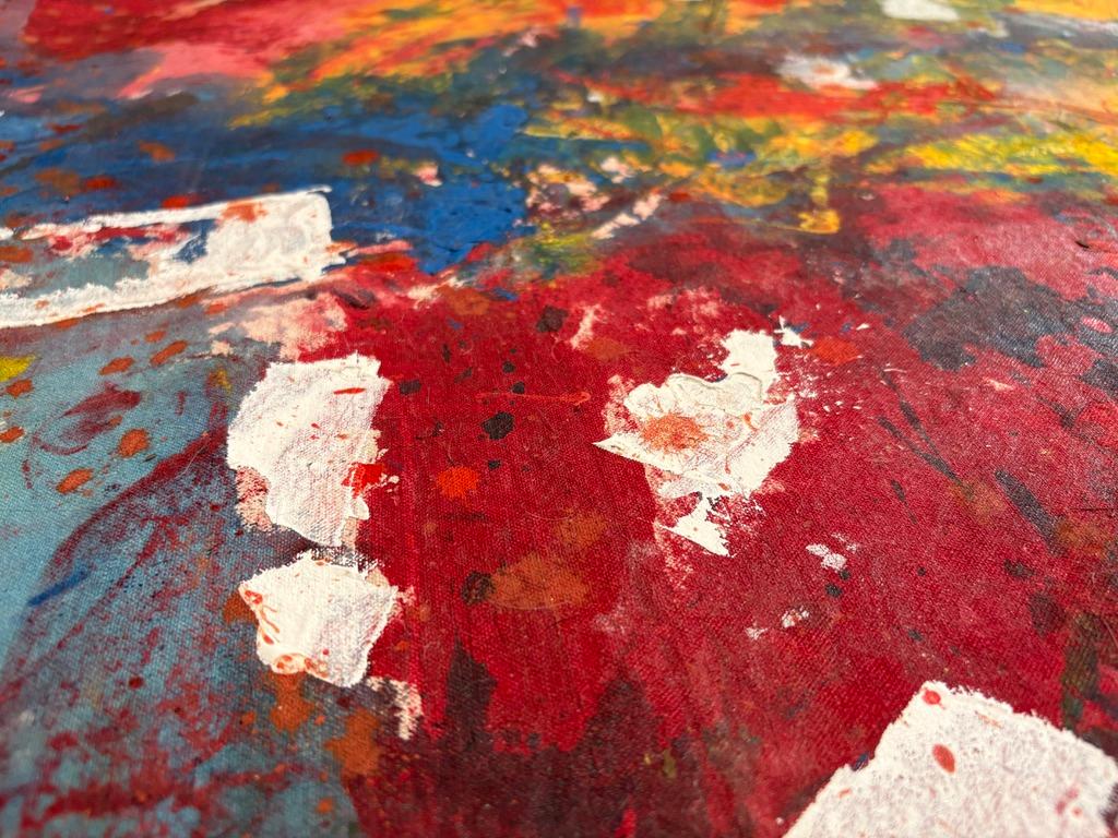 'Love', grande astratto contemporaneo colorato in rosso, blu e giallo di Nan Van Ryzin in vendita 4