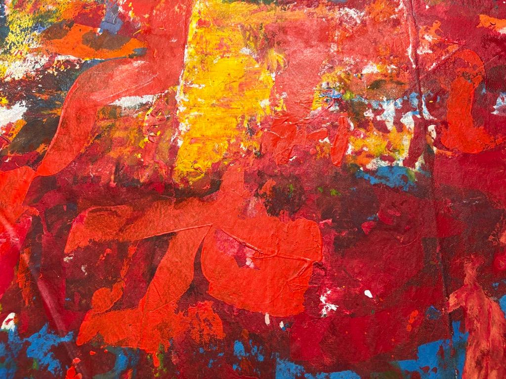'Love', grande astratto contemporaneo colorato in rosso, blu e giallo di Nan Van Ryzin in vendita 6