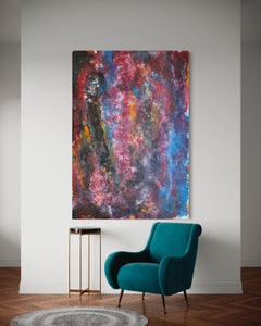 "Purple Storm" - Large Dark Colorful Textured Abstract Expressionist Artwork