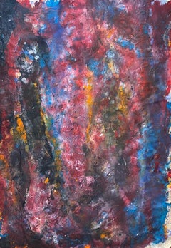 Purple Storm" Grande peinture abstraite contemporaine en techniques mixtes par Nan  