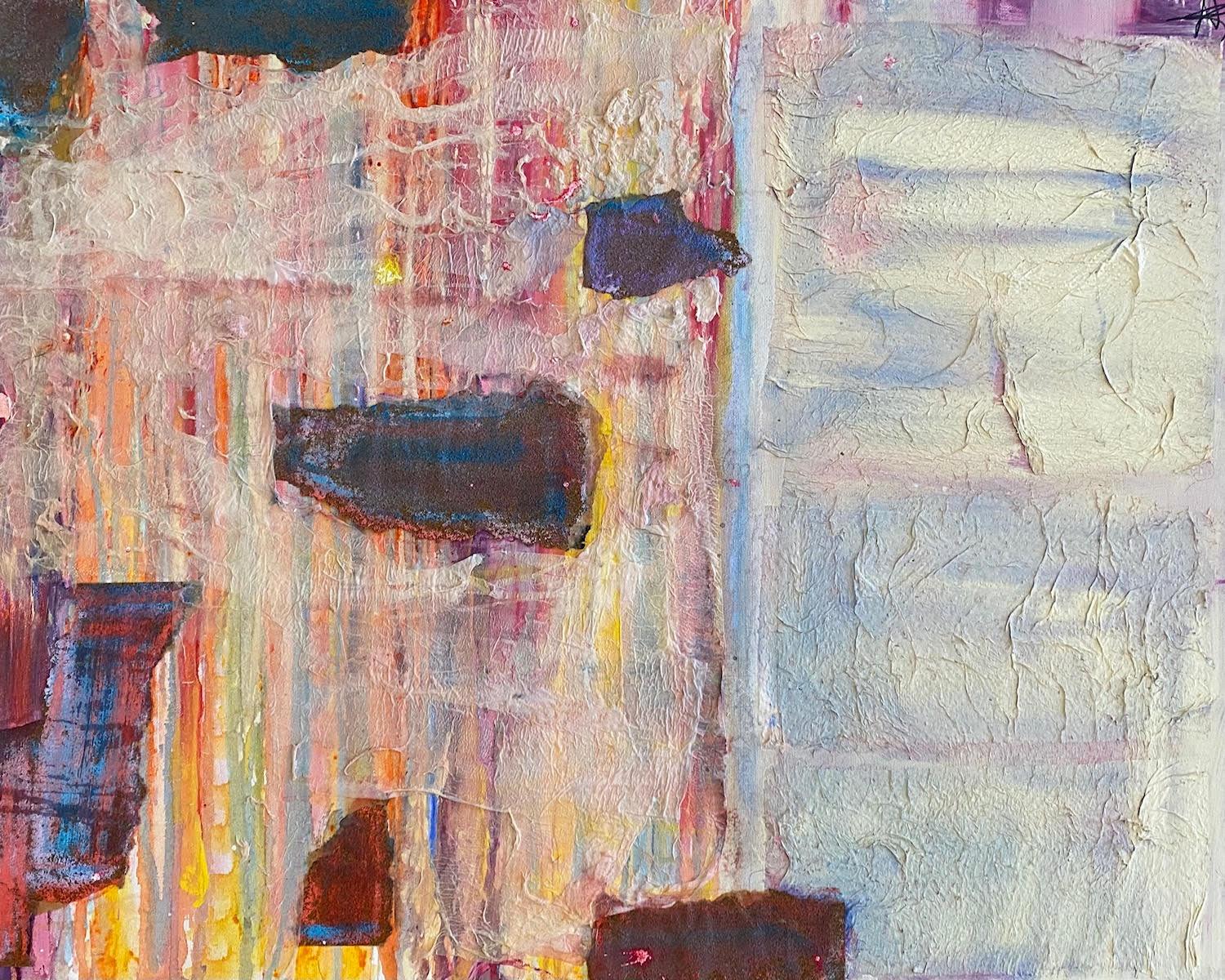 Zeitgenössisches abstraktes Gemälde „Ohne Titel“ auf Leinwand 24"x30" von Nan