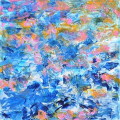« Song of the Deep », peinture abstraite colorée à l'acrylique, en couches, 24 x 24, œuvre originale
