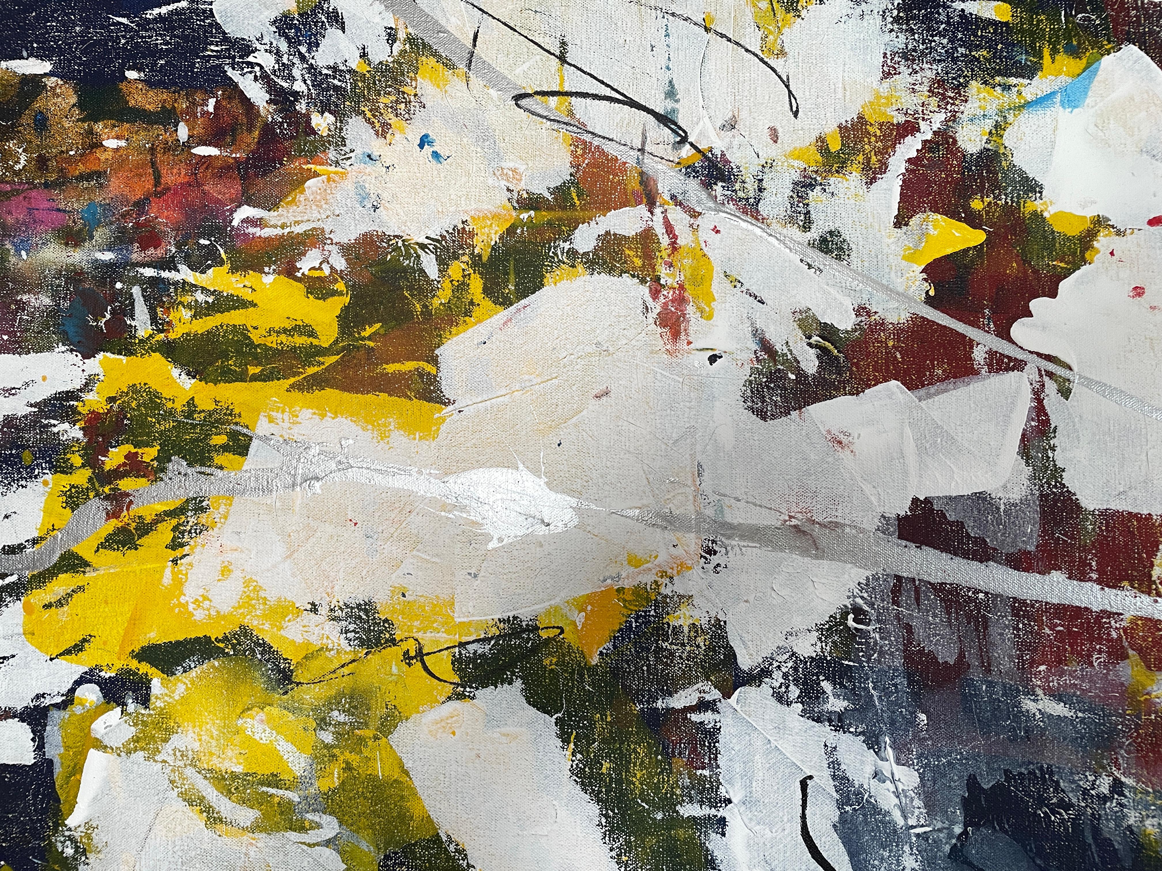 'Into The Web' - Large Contemporary Splatter - Abstract Expressionism - Abstract Expressionist Painting by Nan Van Ryzin