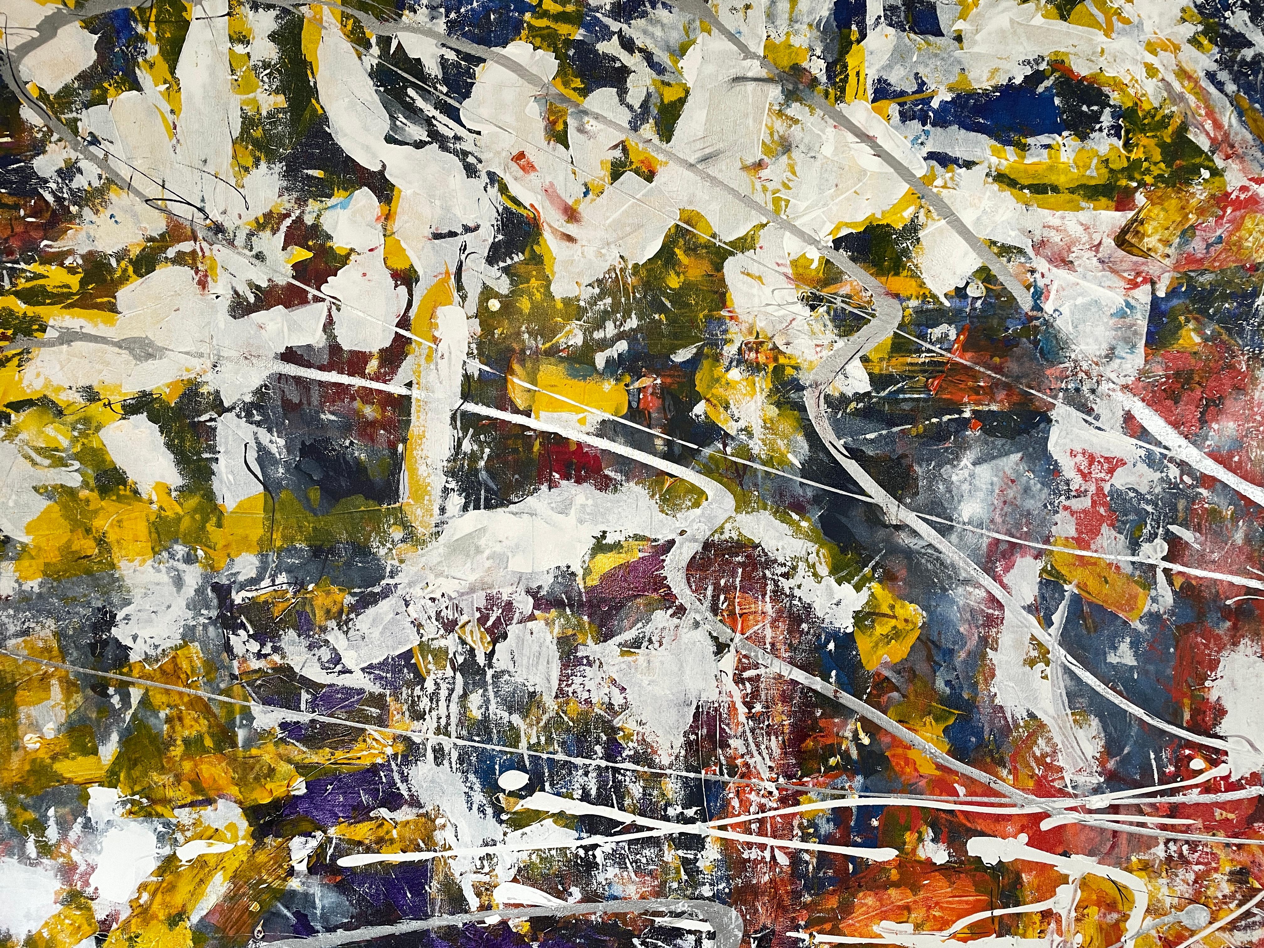 'Into The Web' - Large Contemporary Splatter - Abstract Expressionism For Sale 1
