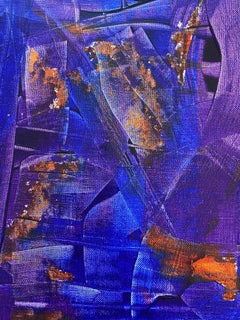 "Unterwasserwelt" Zeitgenössische abstrakte Öl auf Leinwand von Nan Van Ryzin