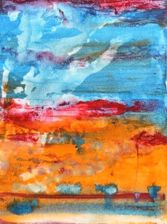 Lebhaftes, farbenfrohes, abstraktes Acrylgemälde, 20 x 16 Zoll, Originalgemälde