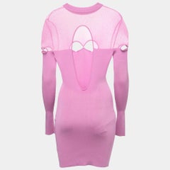 Nana Jacqueline Purple Knit Cut-Out Bodycon Dress M