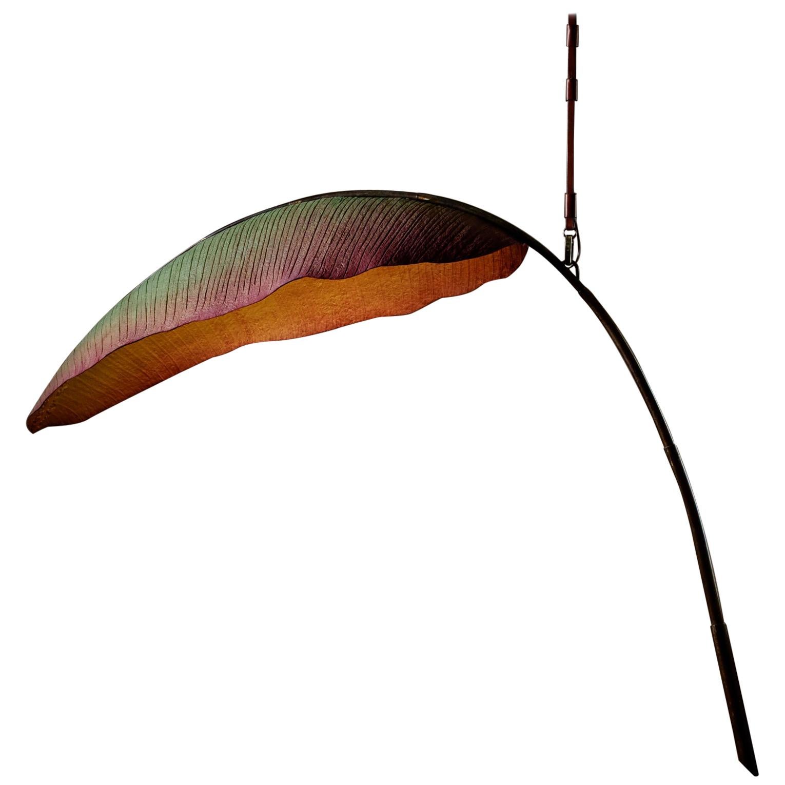Nana Lure 48 Solid-Leaf Cast Paper Light with Custom Leather Suspension by  Pelle For Sale at 1stDibs | nana lure chandelier, pelle nana lure, nana lure  lamp