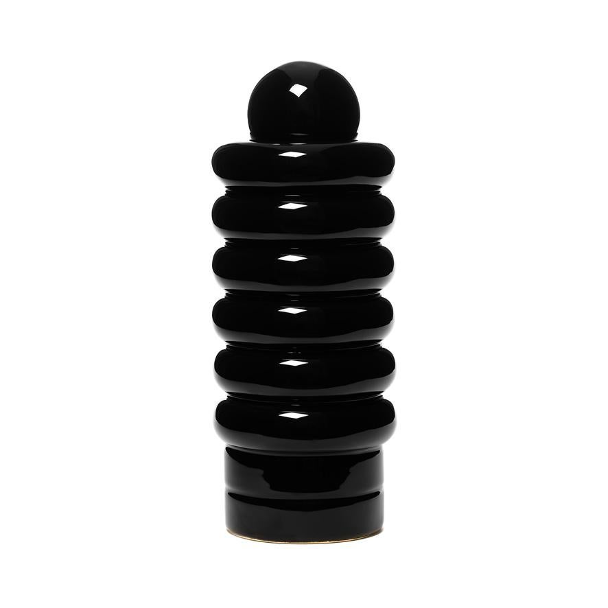 Modern NANA Vase Black with Candy Puck by Malwina Konopacka For Sale
