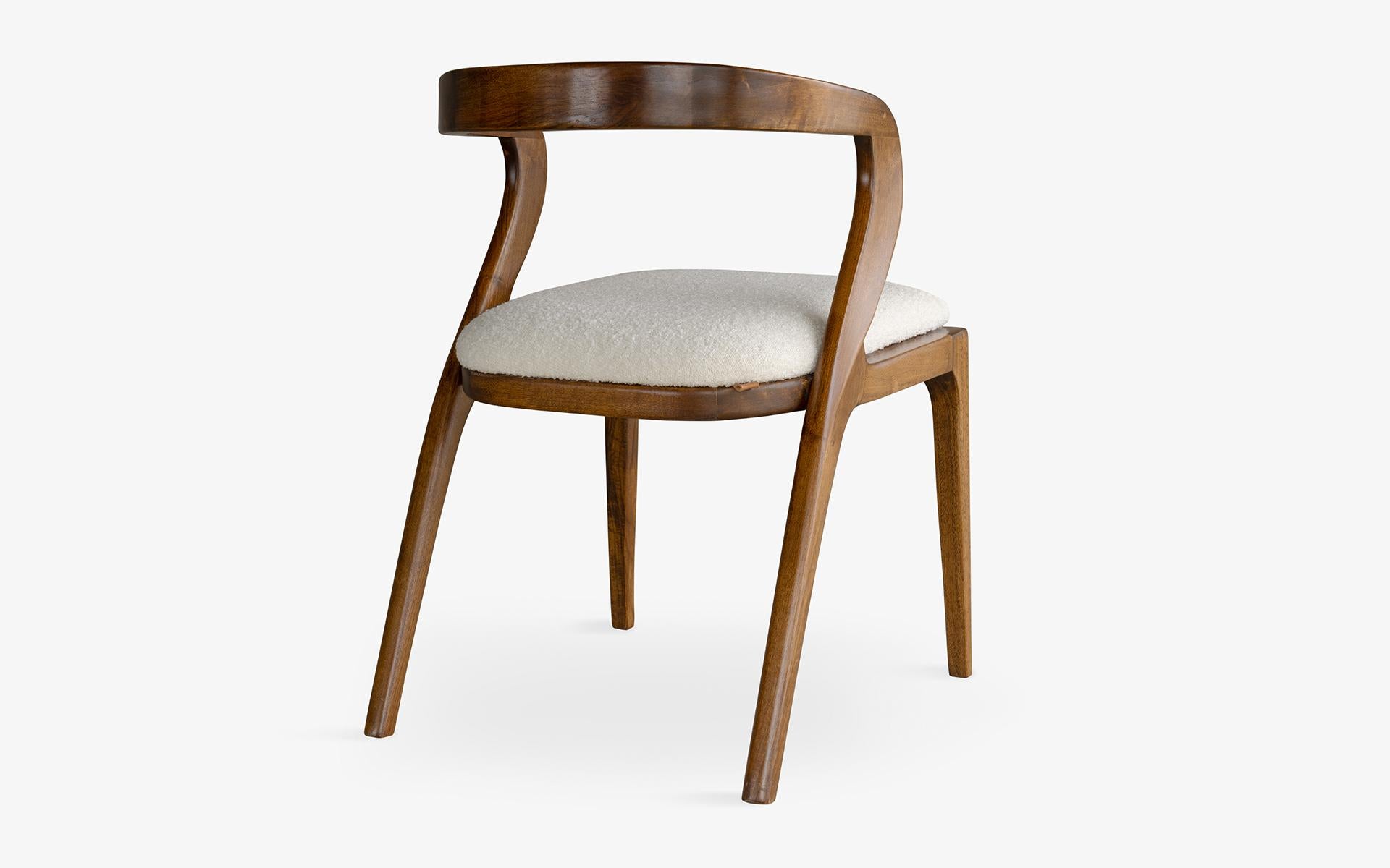 Modern Nana Walnut Wooden Dining Chair, No:1, Lagu Selection For Sale