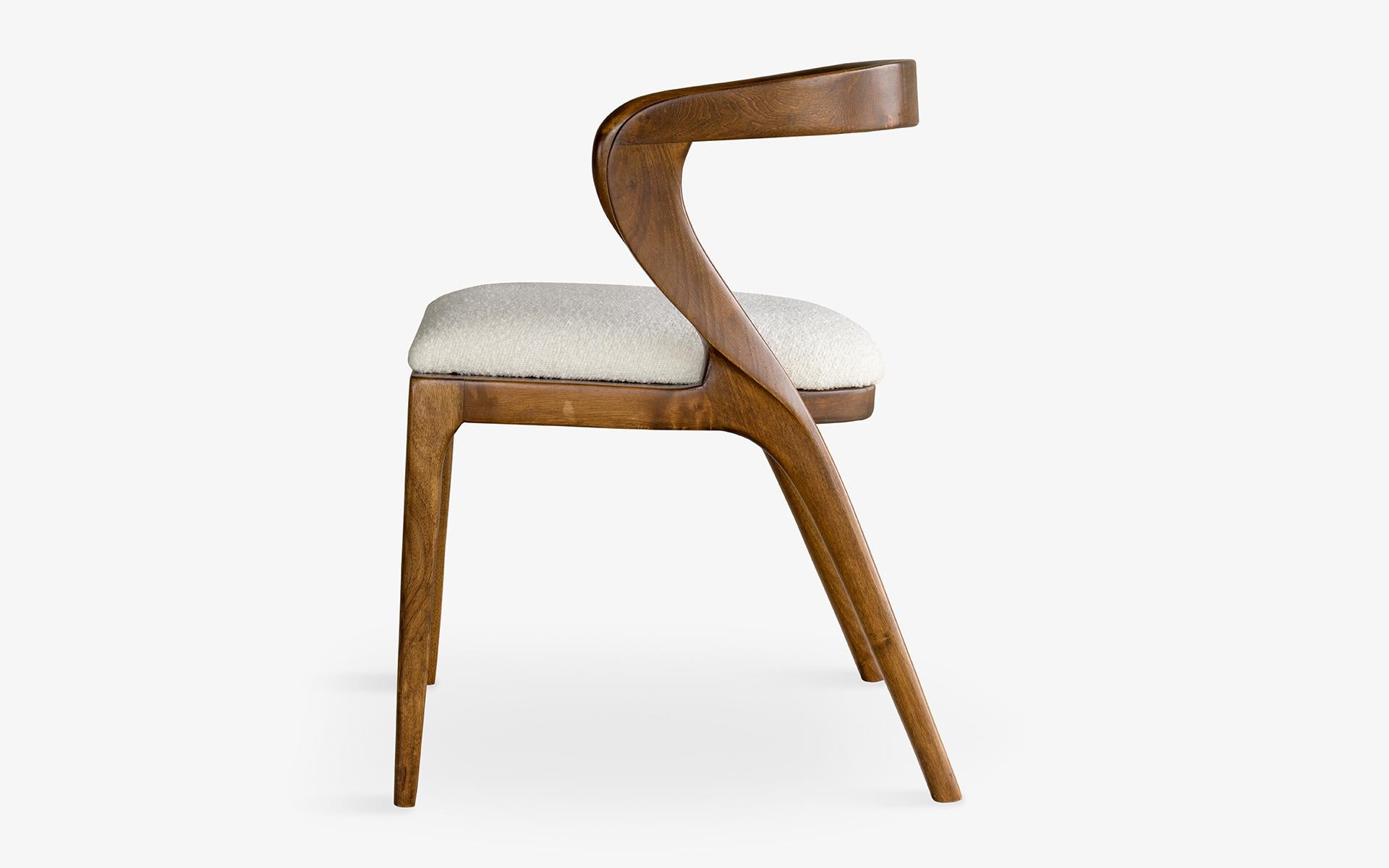Contemporary Nana Wooden Dining Chair, No:1, Lagu Selection For Sale