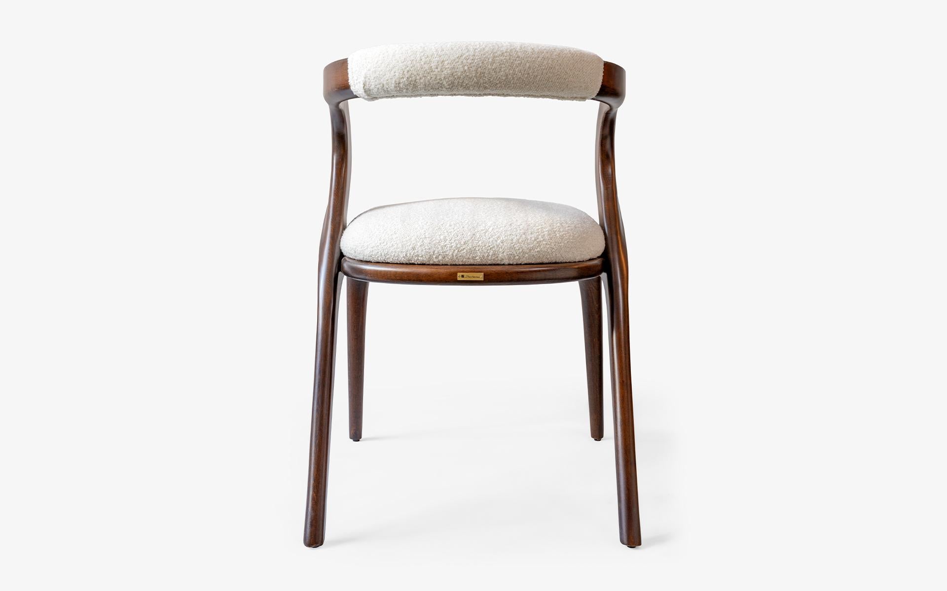 Modern Nana Wooden Dining Chair with Back Detail, No:2, Lagu Selection For Sale
