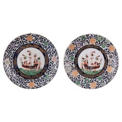 Nanban Black Ship Imari Chargers, A Pair