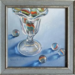 Marble Sundae (Framed Super Realist Still Life Oil Painting)