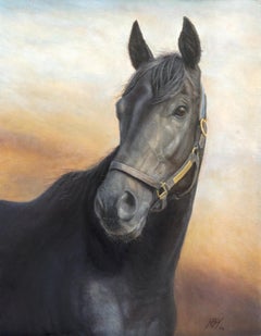 ""Majestic Arabian, Thoroughbred Golden Brown", Peinture à l'huile