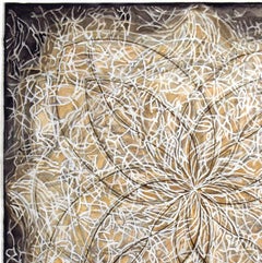 Francesca 2 : peinture abstraite de couleur terre avec matériaux naturels, design italien