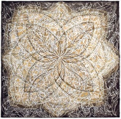 Francesca 2: abstract earth tone painting w/ natural materials, Italian design