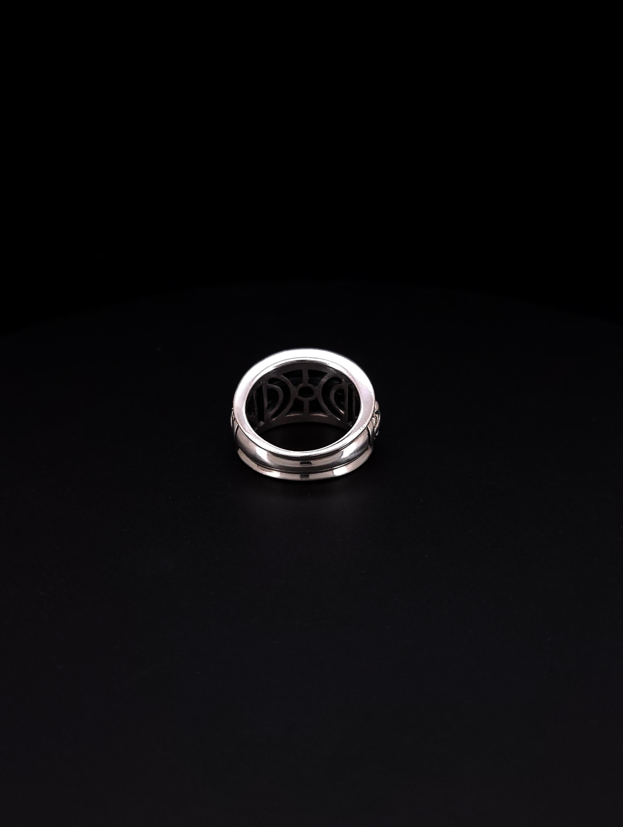 Nancy and David Vintage Two Tone Sterling Silver & 14k Gold Designer Ring For Sale 2