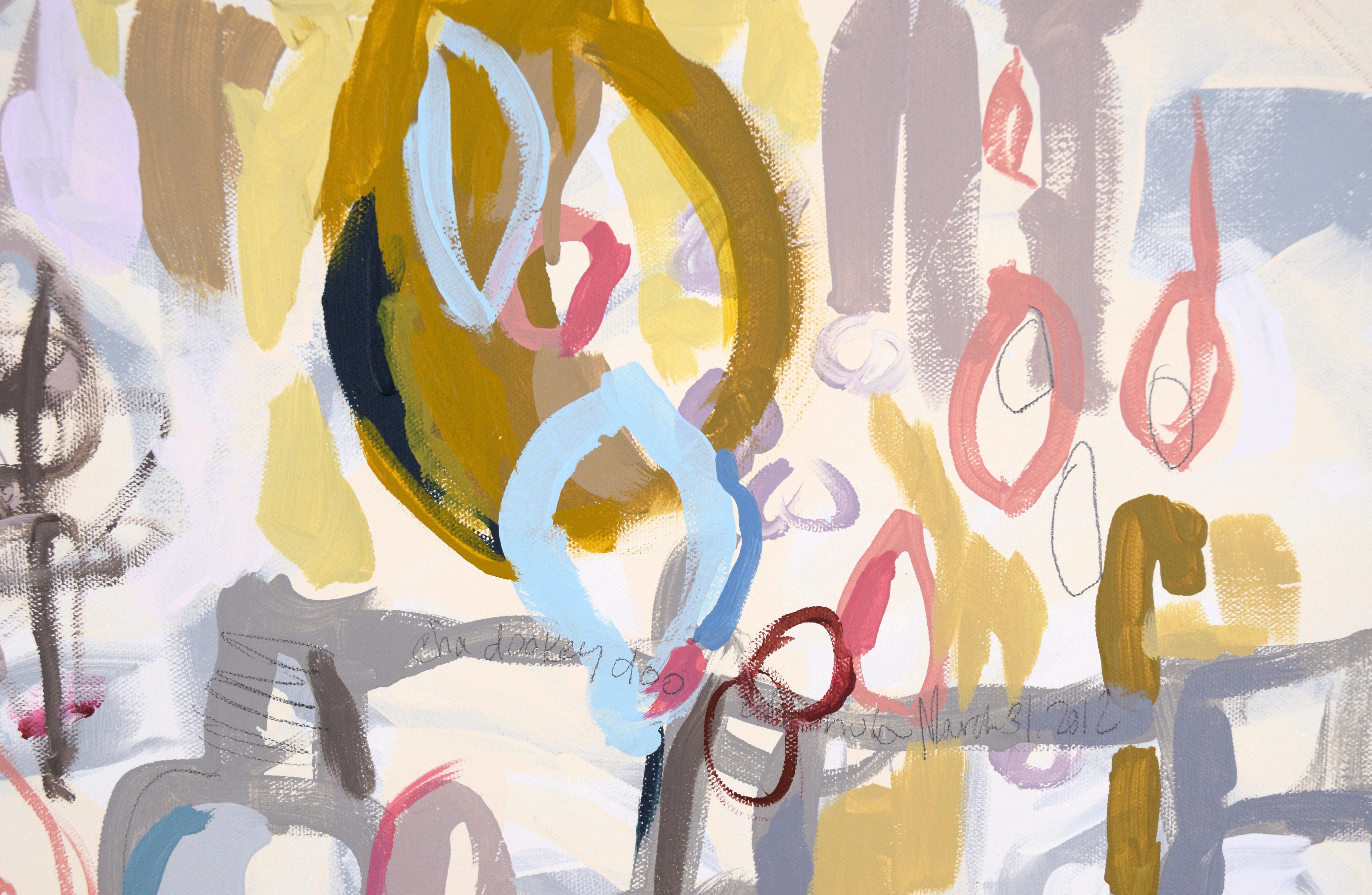 Abstrakt-expressionistische Komposition „Cha Dooky Doo“ aus Acryl auf Leinwand (Abstrakter Expressionismus), Painting, von Nancy B. Westfall