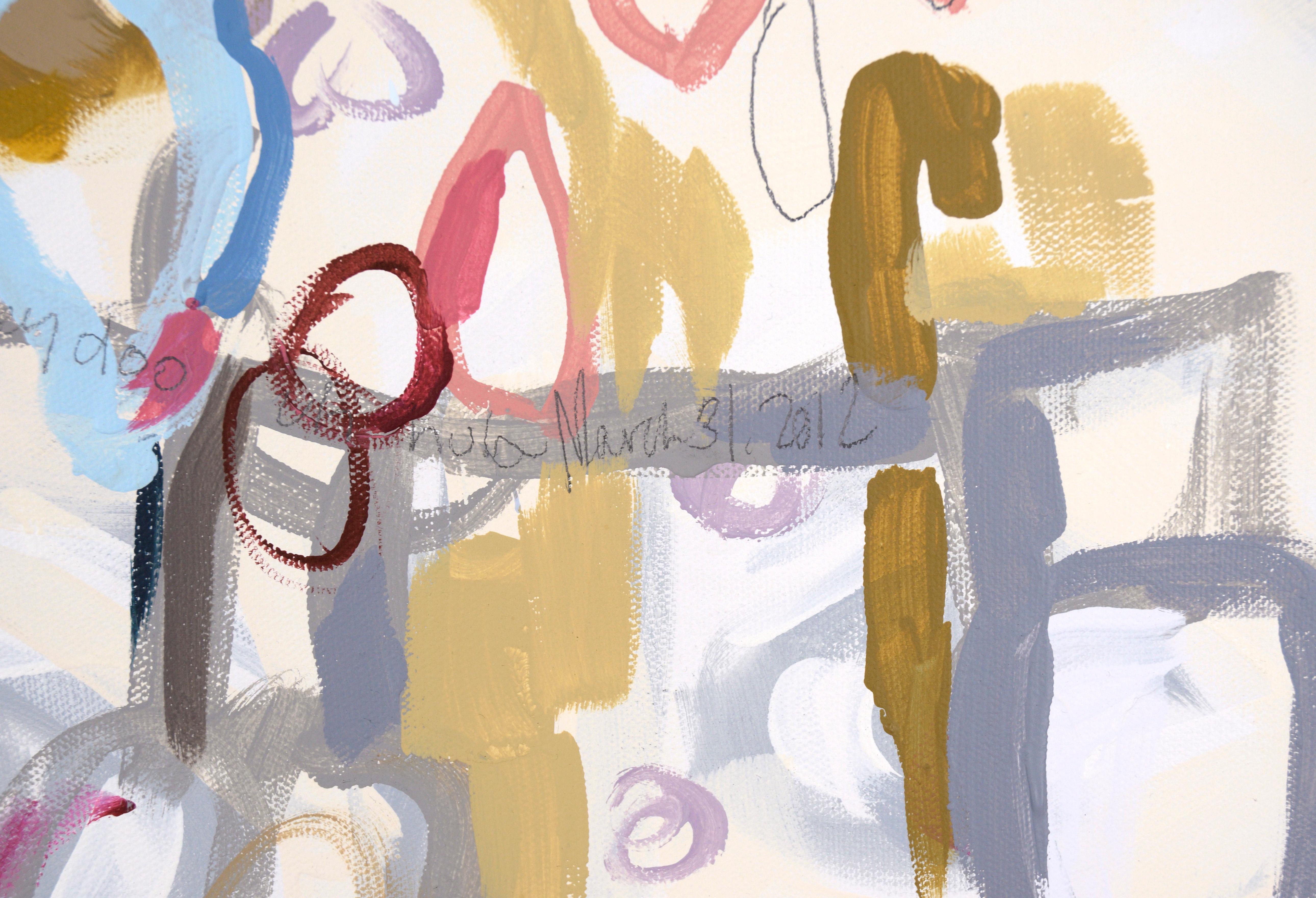 Abstrakt-expressionistische Komposition „Cha Dooky Doo“ aus Acryl auf Leinwand

Helle und dynamische abstrakte Komposition von Nancy B. Westfall (Amerikanerin, geb. 1970). Dieses Stück besteht aus kreisförmigen, sich wiederholenden Formen, ist