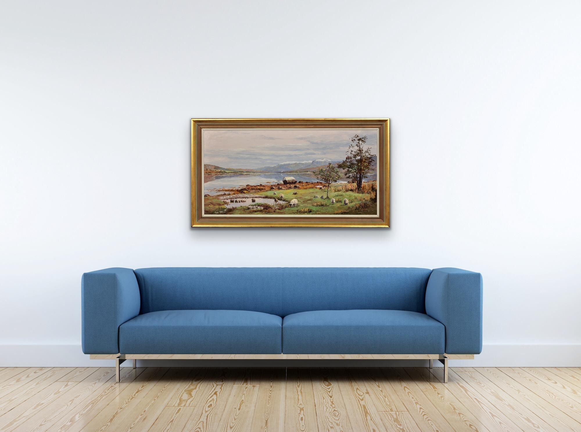1970s Vintage Framed Impasto Oil Painting Of Ben Nevis From Loch Eil In Scotland For Sale 10
