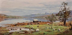 1970s Vintage Framed Impasto Oil Painting Of Ben Nevis From Loch Eil In Scotland
