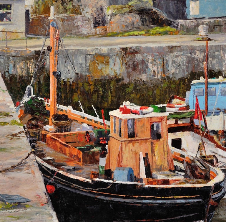 Nancy Bailey Working Boats, Porthleven, Cornwall.Original Oil