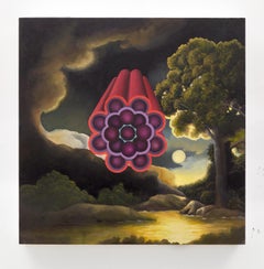 Nancy Baker, Tree in Moonlight, 2020, Oil on canvas, Surrealist Landscape