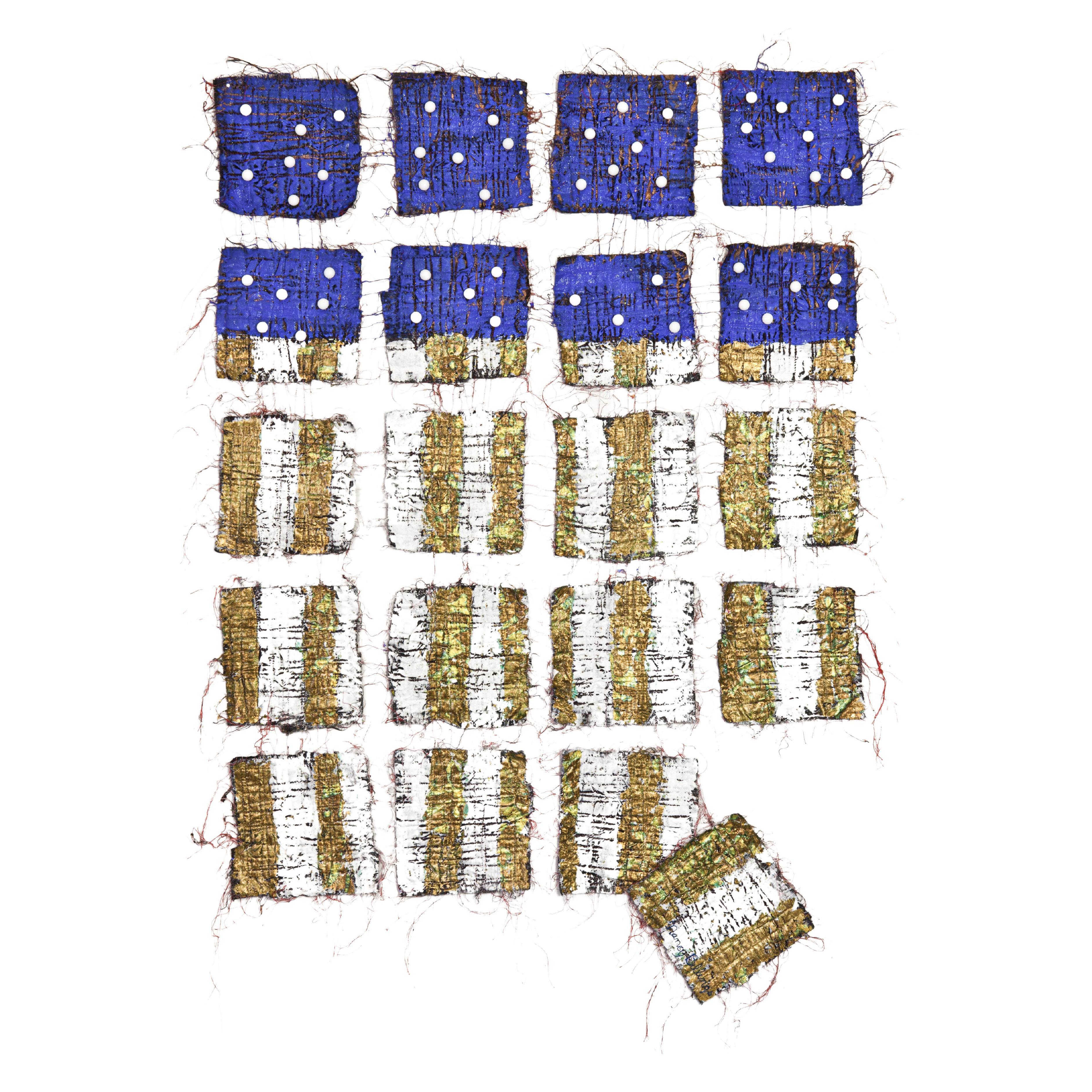 Nancy Billings American Textile Art  "Democracy II- Hanging on by a Thread" 2022 For Sale