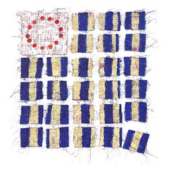 Nancy Billings Textile Art "Democracy III, Hanging on by a Thread" Flag