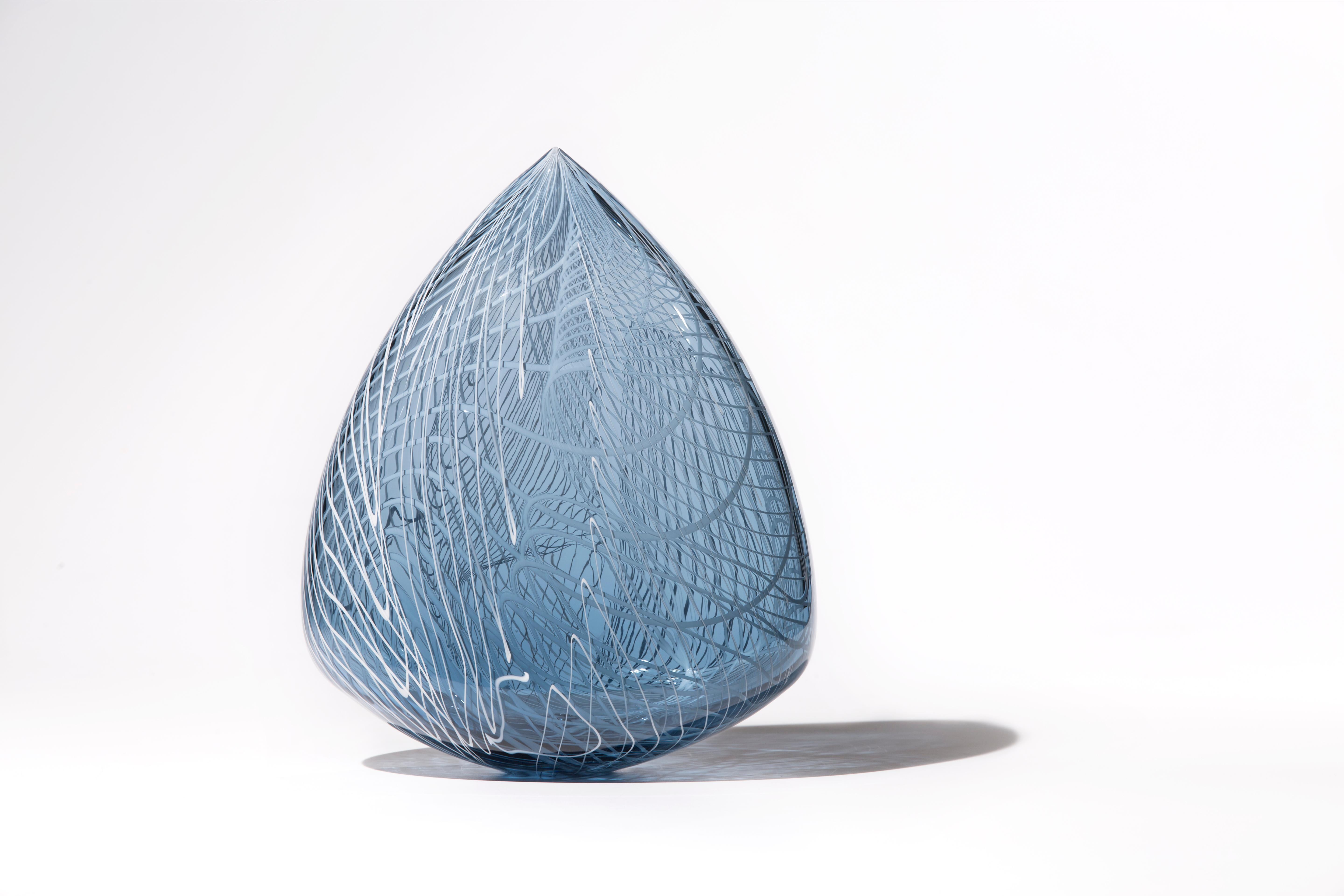 Nancy Callan Abstract Sculpture - "Echo Clovis", Contemporary Blown Glass Sculpture
