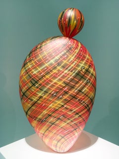 "Firebird Paloma", Contemporary Blown Glass Sculpture with Matte Surface