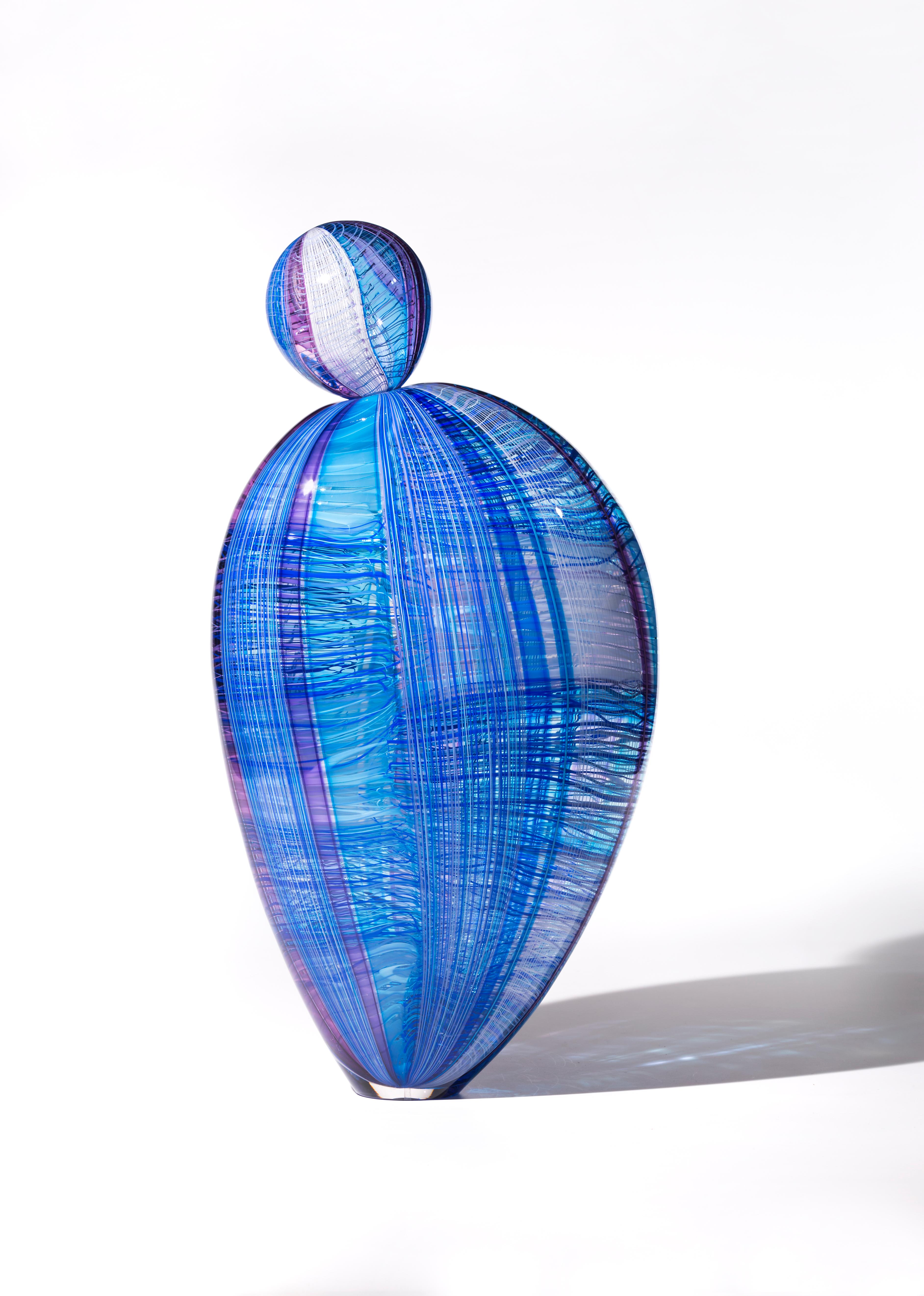 Nancy Callan Abstract Sculpture - "Natalia Paloma", Contemporary Blown Glass Sculpture, Brightly Colored Form
