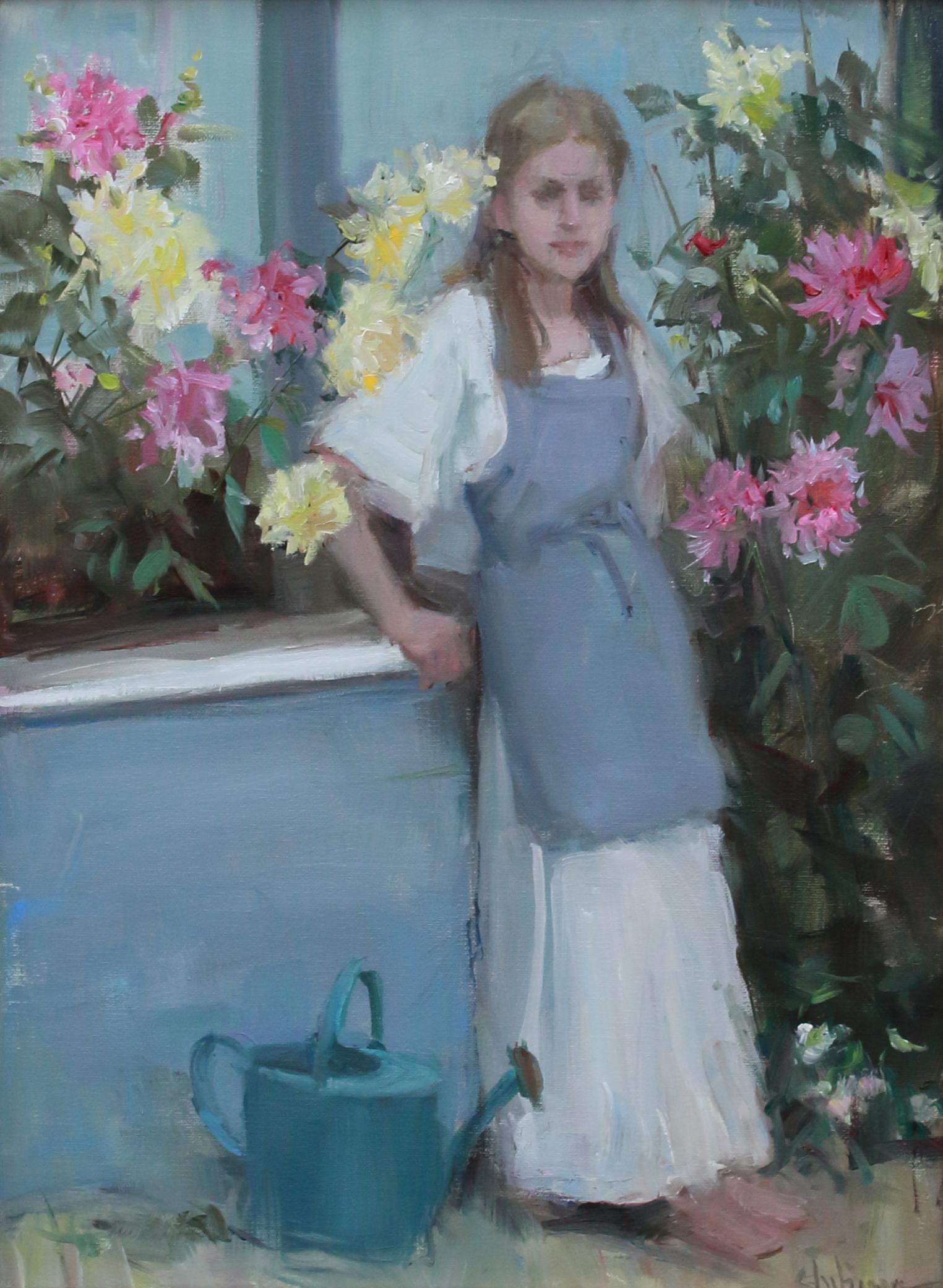 Gartenmädchen (Impressionismus), Painting, von Nancy Chaboun